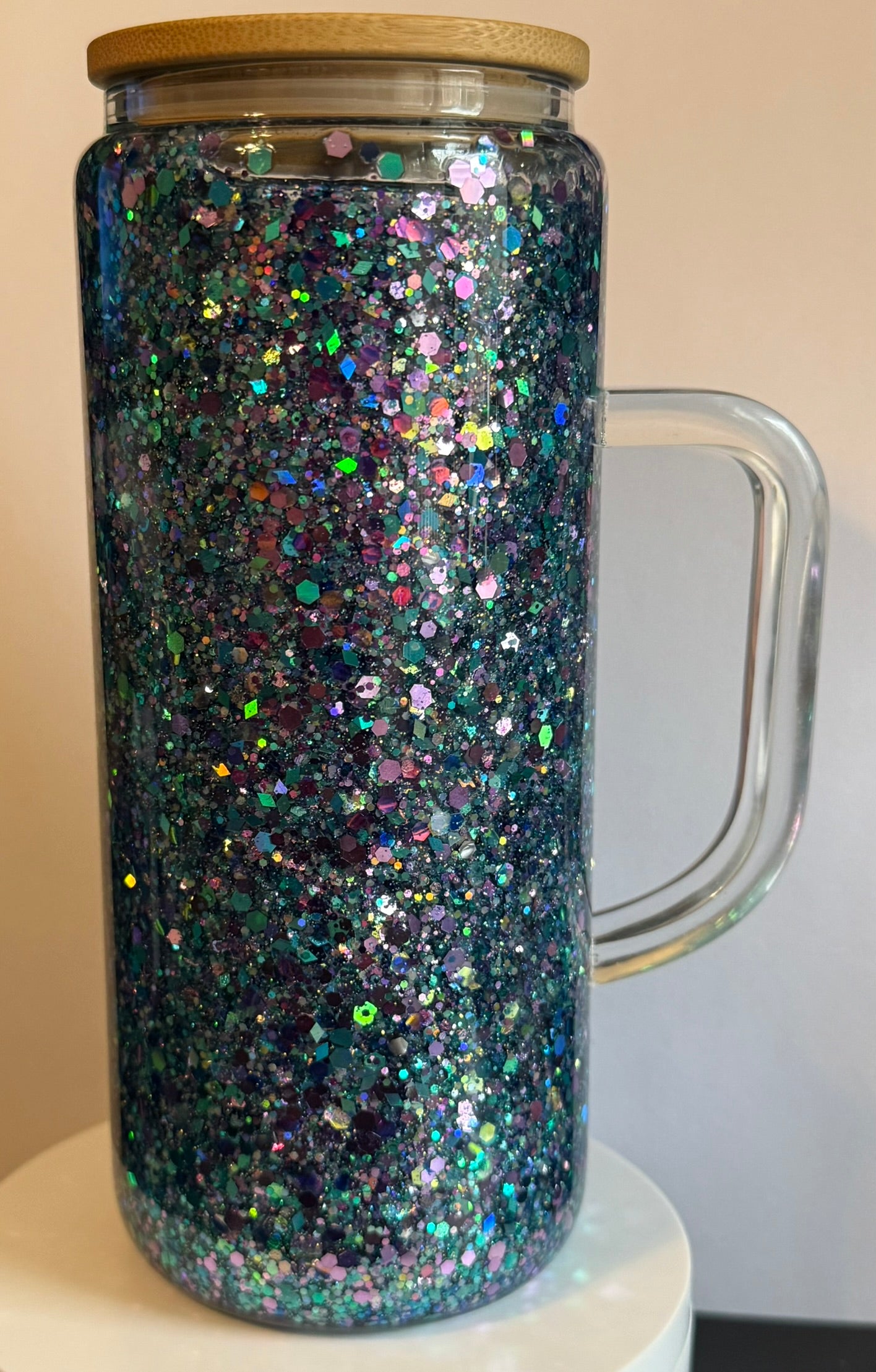 20oz glass w/ handle