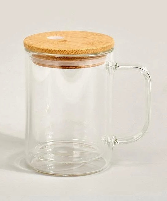 Glass Snow Globe Cup with Handle