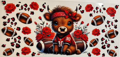 Vaca de las Highlands con margarita