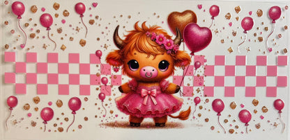 Vaca de las Highlands con margarita