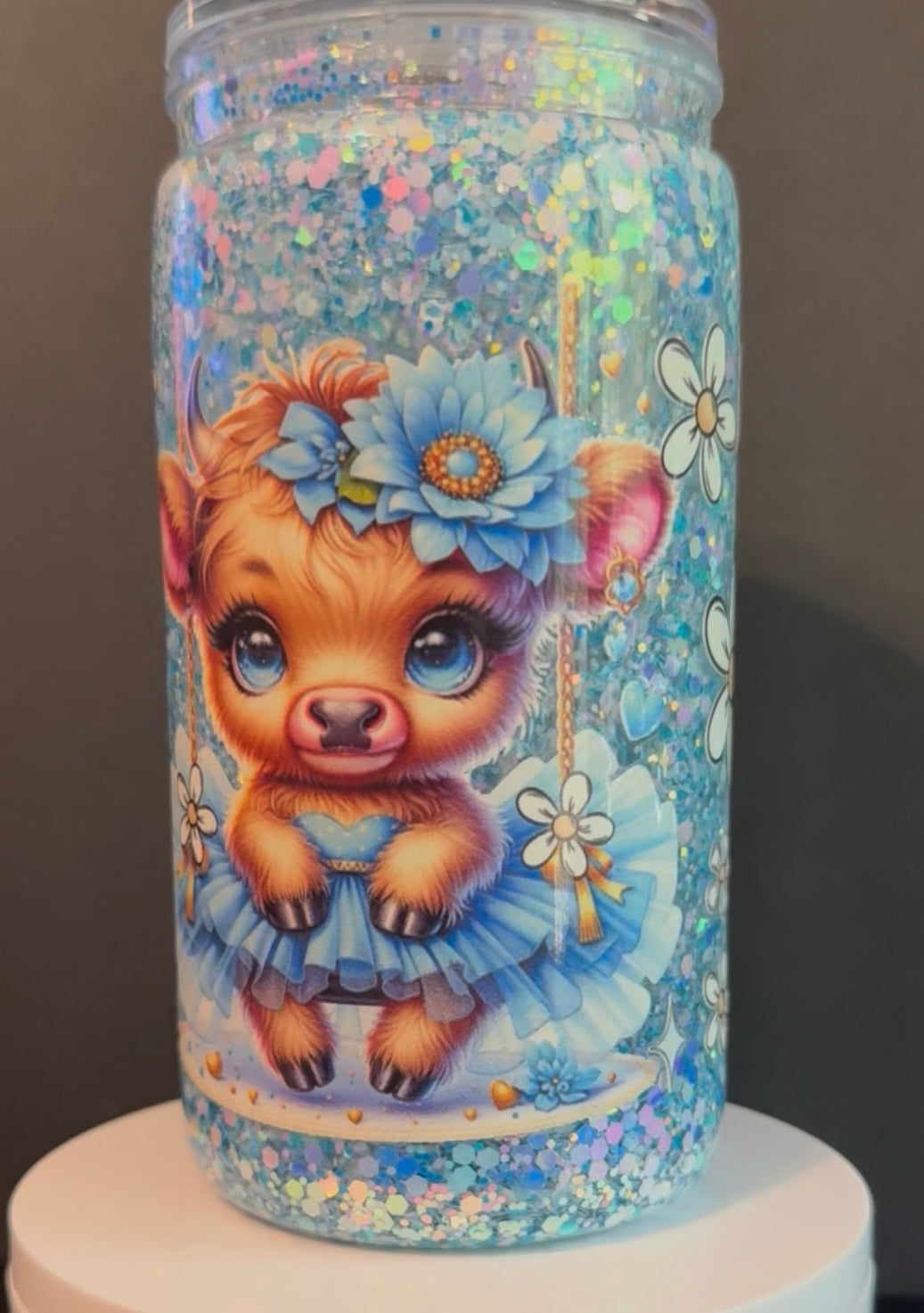 16oz Acrylic Snow Globe Cup