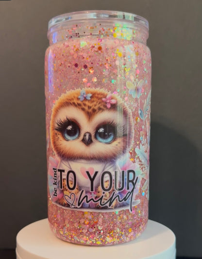 16oz Acrylic Snow Globe Cup