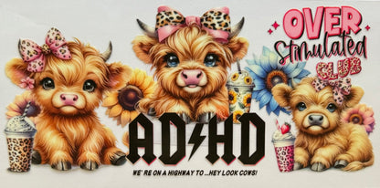 Vaca de las Highlands con margarita