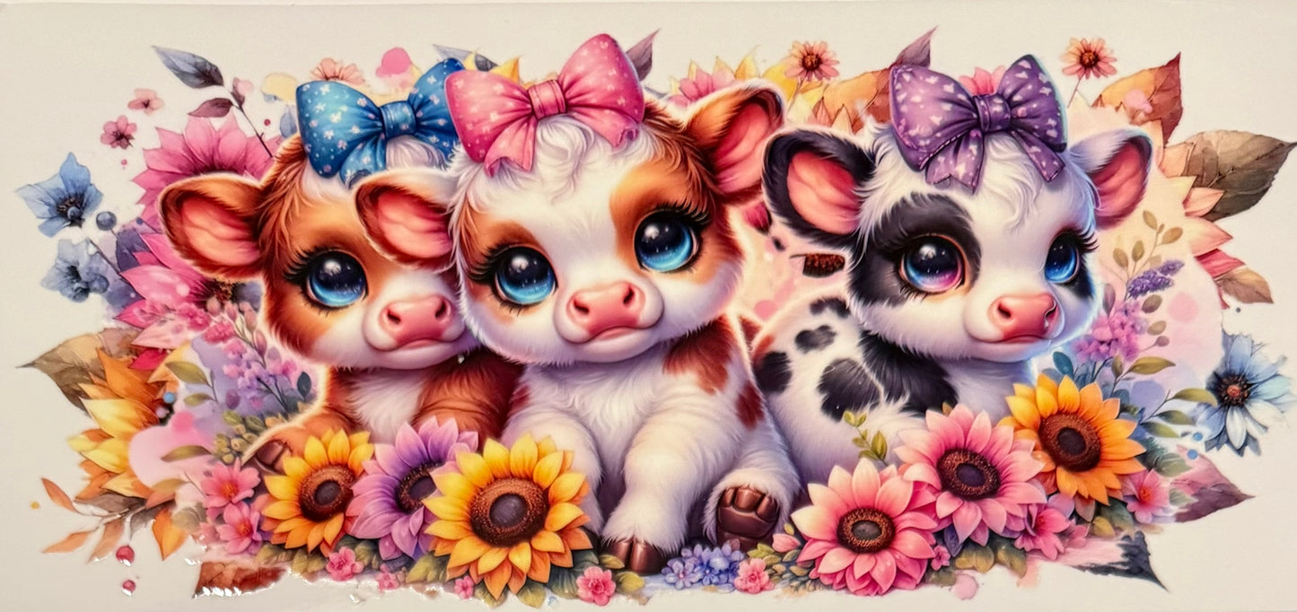 Vaca de las Highlands con margarita